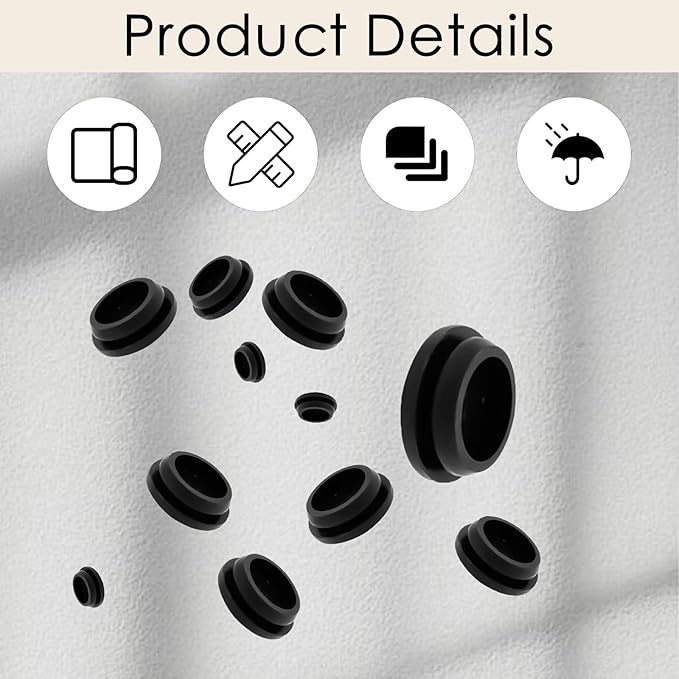 170-piece Rubber Plug-car Round Hole Plug-Furniture Plate Hole Plug-Life Multi-Scene Hole Rubber Plug-car