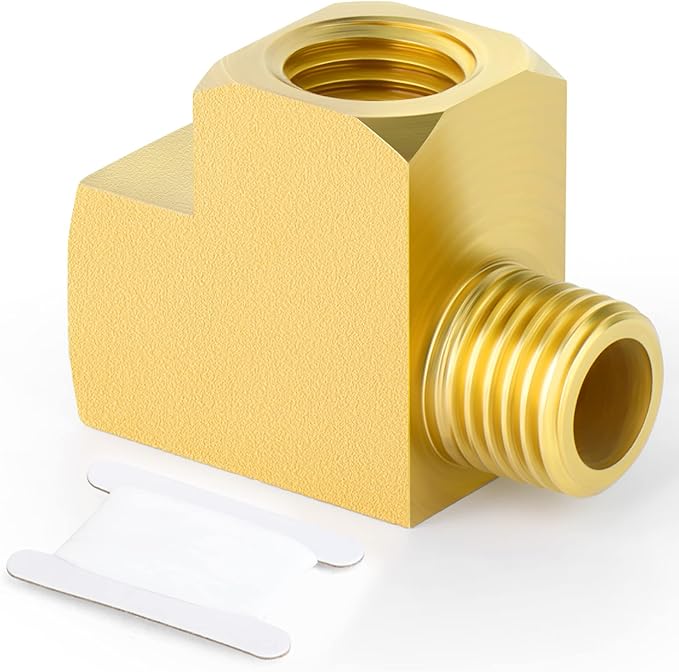 GASHER 1 Pcs Brass Tee Fitting, 1/4" FNPT x 1/4" FNPTx 1/4" MNPT Pipe Fittings, Male Run Tee