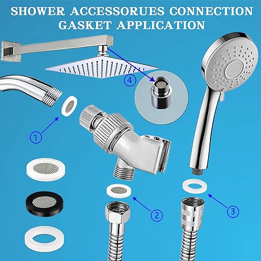 129 PCS Garden Hose Washers Shower Head Gaskets with Screen Filter,Silicone Rubber Washer for 3/4,1/2 Inch Water Fittings Plumbing Shower Hose Splitter Washing Machine Rv Faucet
