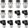 12 Pcs Push to Connect Fittings 5/16 Inch Tube OD x 1/4 Inch NPT Thread Pneumatic Male Straight and Elbow Quick Connect Air line fittings