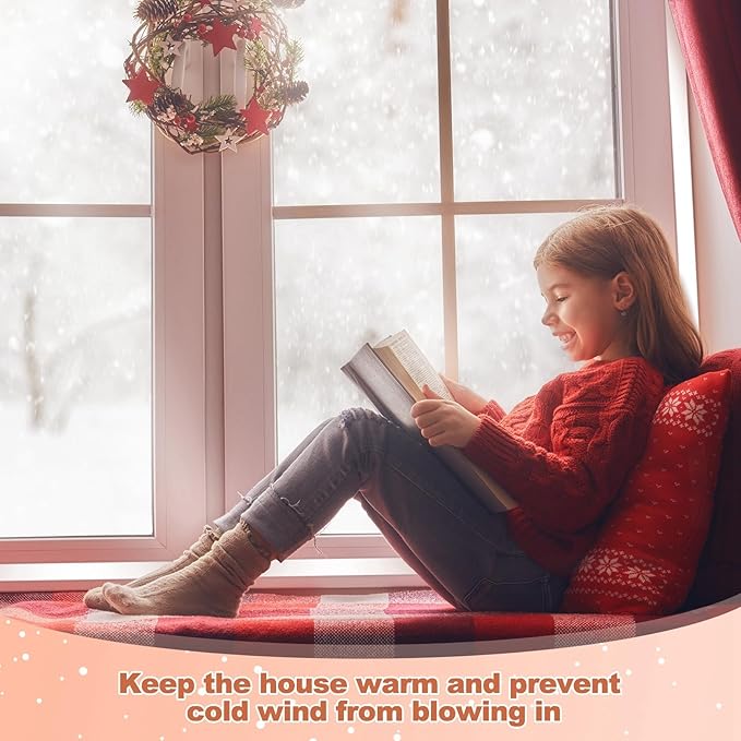 63 Inch X 20 ft Window Insulation Kit Cuttable Transparent Film with Adhesive Straps Reusable Window Plastic for Winterizing Thicken Thermal Waterproof Attic Insulation Cover Warm Winter
