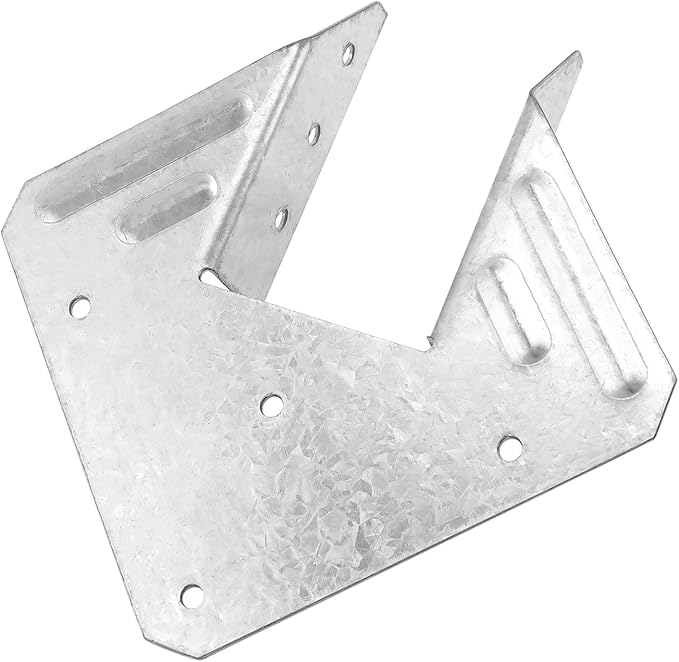 QWORK Galvanized 18-Gauge Hurricane Tie, 40 Pack Steel Connector for Roofing Trusses Wood Timber, Resist High Wind/ Earthquake Forces