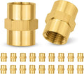 20-PCs HeSun Brass Pipe Fitting, 1/4" NPT Female x 1/4" NPT Female Hex Pipe Adapter