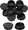 uxcell 20Pcs Plastic Hole Plugs, 32mm(1-1/4") Flush Type Panel Plugs, Round Snap Knockout Locking Plugs for Furniture Insert End Caps Panels, Black