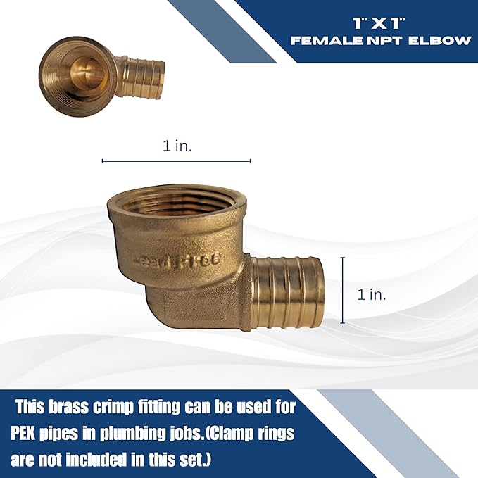 XFITTING 1 Inch Pex x 1 Inch Pex Female NPT Elbow, 10 Pieces