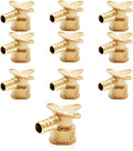 (10-Pack) PEX Fittings, Pex 1/2" x 1/2" Female Threaded NPT Drop Ear Elbow Adapter, Brass Crimp Fittings, for PEX Tubing Pipe Plumbing, ASTM F1807(PEX1807159)