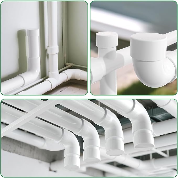 LESSO 2 inch PVC Pipe End Cap | 4 pack Schedule 40 Industrial pipe fittings 2" PVC Pipe External Plug Adapter for Build DIY Garden Shelf, White