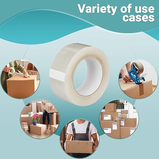 APQ 36 Rolls of Carton Sealing Tape 2” x 55 Yards. Thickness 2 Mil. 50 Micron Polypropylene Pressure Sensitive Tape for Packing, Shipping, Moving Boxes. Acrylic Adhesive. No Weathering, Yellowing.