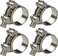 AKIHISA T-Bolt Hose Clamp,26-28mm OD Range 304 Stainless Steel Pipe Strap Clamp, Adjustable Heavy Duty Tube Clamp (4Pack, 1.02" to 1.10")