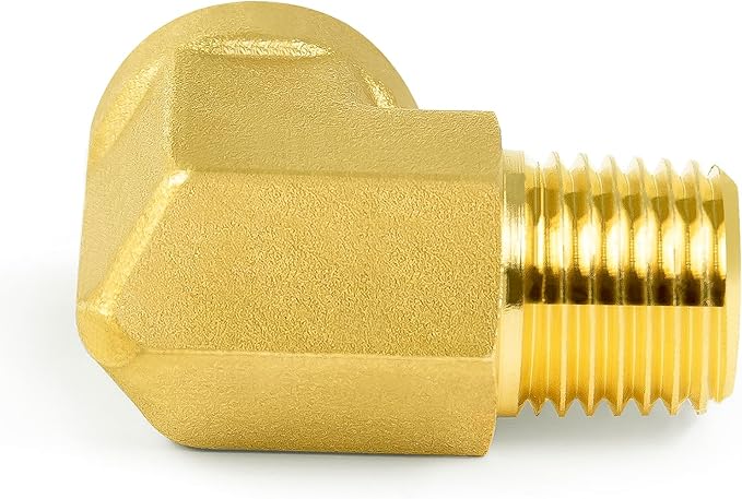 ChillWaves Brass Pipe Fitting, 90 Degree Barstock Street Elbow 3/8" NPT Female x 3/8" NPT Male Thread Adapter(5-PACK)