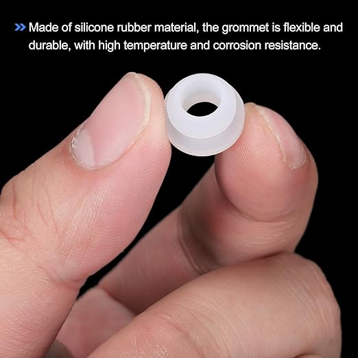 MECCANIXITY 20Pcs Snap Rubber Grommet Plug Mount Dia 9mm ID 6.2mm Narrow Groove Width 2mm Seal Anti-Scratch for Electrical Box Cable Pipes Transparent