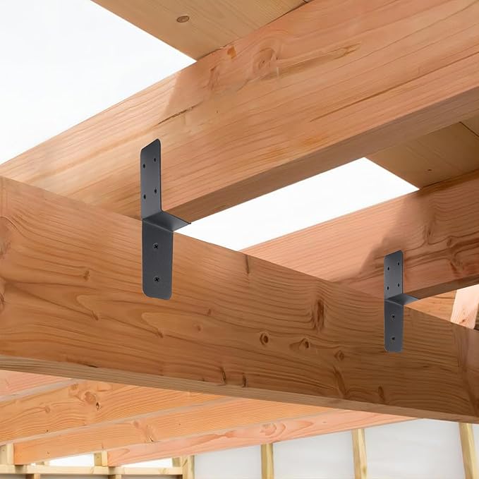4 Pcs Joist Anchor Connector Fit 2"x 4"Post，Roof Tie Header Hanger Joint Post Cap,Truss to Beam Connector Roof Tie Header Hanger for Outdoor House Carport Shed ,Pergola or Light Steel Frame