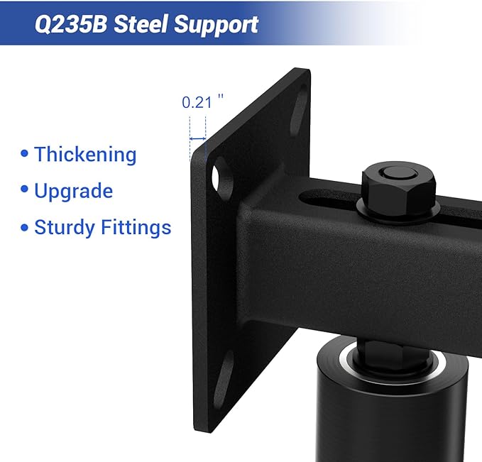 Adjustable Slide Gate Guide Roller,Heavy Duty 4" Thickening Sliding Gate Support Assembly, Iron Gate Guide Wheel Pulley, Adjustable Up to 5.7" for Sliding Rolling Gates