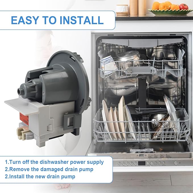 2718A Dishwasher Drain Pump for Frigidaire 5304519271 Compatible with Frigidaire Kenmore Electrolux Ikea Dishwasher Machine Replace 4920459 AP6834625 PS12705674 EAP12705674 120V 60Hz 0.7A