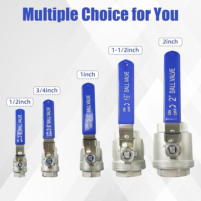 YADIAN 4 Pack 1" NPT Female Ball Valve Stainless Steel 304 Full Port Ball Valve Heavy Duty Shut Off Valve 1 inch for Water, Oil, and Gas with Locking Device, NPT Female, 1000 WOG, Pack of 4