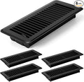 Retisee 4x12 Inches Floor Vent Covers Heavy Duty Floor Register Easy Installation Metal Heat Vent Covers with Rust Proof Finish for Home(Black,6 Pcs)
