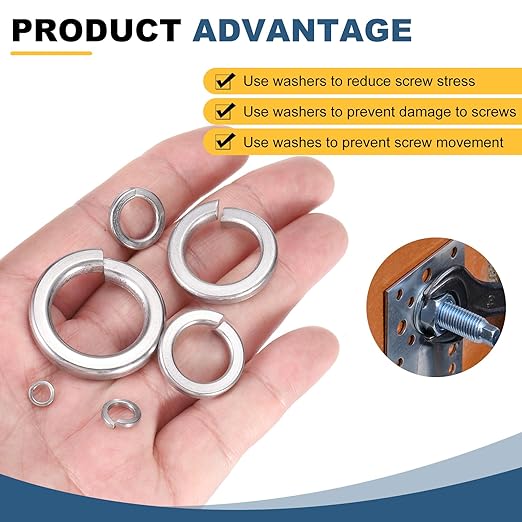 uxcell 120 Pcs M3 Split Lock Washers, 304 Stainless Steel Spring Lock Washer 3mm ID 5.1mm OD 0.9mm Thick for Screws Bolts Fasteners
