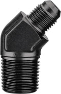 EVIL ENERGY 6AN Male Flare to 1/2" NPT Pipe 45 Degree Fitting Adapter Aluminum Black