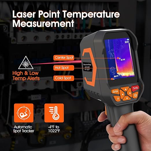Thermal Camera Water/Air Leak Detector Imager, AIOMEST Infrared Imaging Gun w/ 512x384 TISR Resolution, PC 2D/3D Analysis, 2MP Camera, Temperature Heat -4°F to 1022°F for Wall Moisture HVAC Inspection