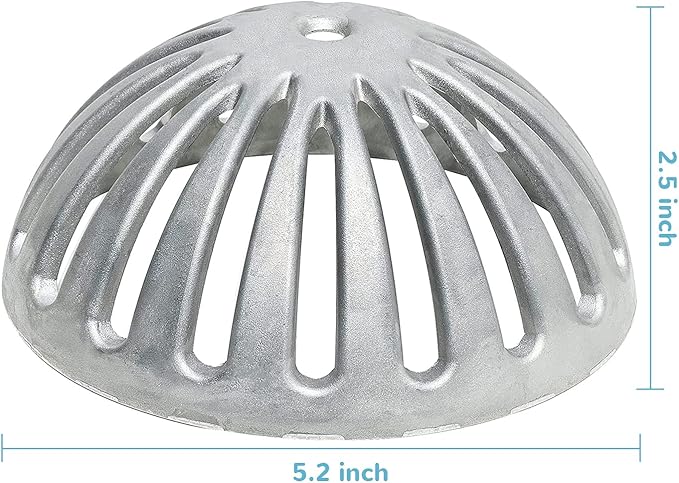 Floor Sink Strainer Floor Drain Strainer Heavy Duty Aluminum Dome Sink Drain Strainer Floor Drain Cover for Kitchen, Bar, Outdoor Garden or Bath 5-1/4" Diameter x 2-1/4"H (1 Pack)