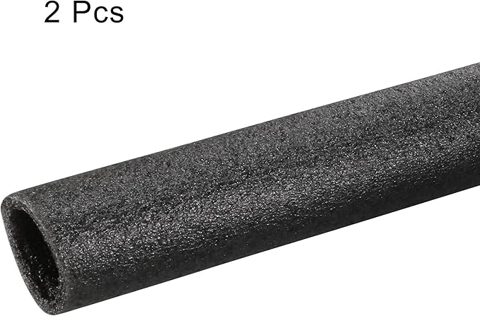 MECCANIXITY Foam Tube Sponge Protective Sleeve Black Seal Sleeve Polyethylene Pipe 25mm(1 Inch) ID for Pipe Insulation, Pack of 2
