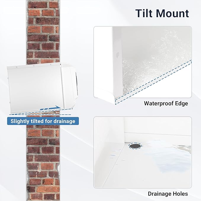 PTAC Wall Sleeve with Exterior Grille - 26" L x 15.5" W Galvanized Steel Sleeve for Packaged Terminal Air Conditioners, Noise-Reducing & Waterproof with Ventilation & Drain Holes