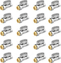 20pcs Stop Valves, 1/2" × 3/8" Straight Stop Valve, 1/2" PTC Input, 3/8" OD Compression Output, Push to Connect, 1/4 Turn, Chrome Plated Brass for Faucet, Toilet Valves, No Lead