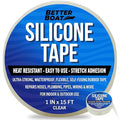 Better Boat Clear Heavy Duty Silicone Tape, Self-Fusing Rubber Hose and Plumbing Water Pipe Repair Seal, Coax Electrical or Waterproof Tape for Leaks, 15ft