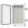 QILIPSU Outdoor WiFi Enclosure, 11.4"x7.5"x5.5" Waterproof Electrical Junction Box IP67 Weatherproof Plastic Clear Hinged Cover for Electronic Network Project