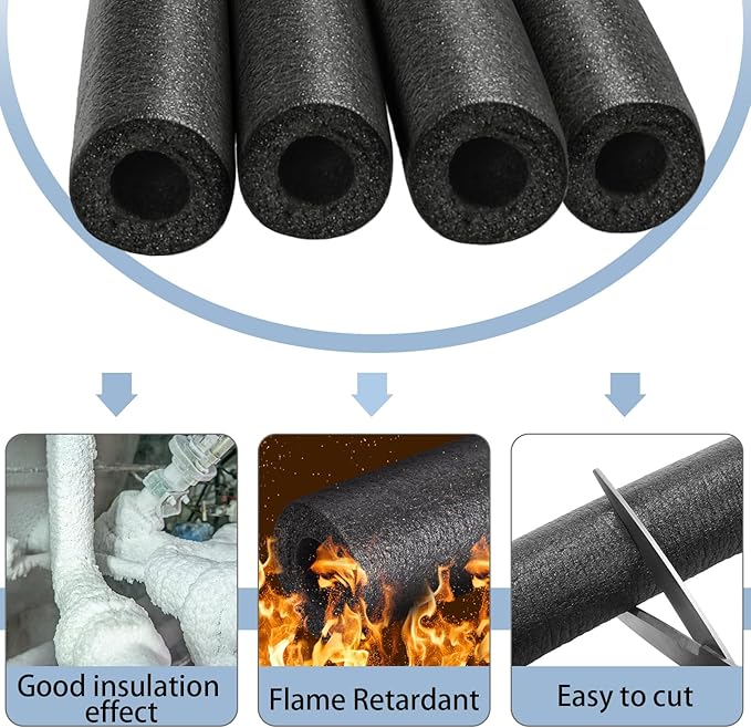 Frienda 4 Pack Pipe Insulation Foam Tube Elbow Insulation Tubing Elbows Water Freeze Protection Heat Preservation Foam Tube for Tubing Outdoor Water Pipe Protection (3/4 Inch,Classic)