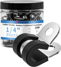36PCS 1/4" Double Cable Clamps with updated Enhanced Riveted Reinforce, 304 Stainless Steel Rubber Cushioned Insulated Clamps for Secure Loop, Pipe & Metal Wire Fixing