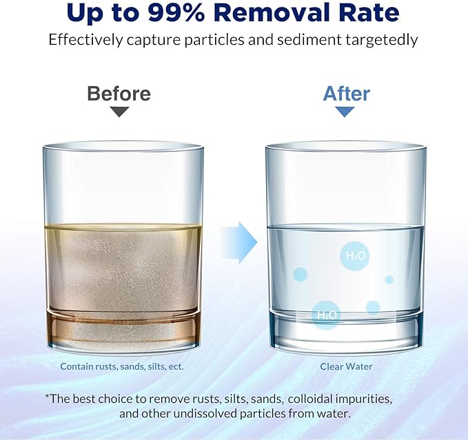 Membrane Solutions 5 Micron Whole House Sediment Water Filter Replacement Cartridge Pleated Water Filter Heavy Duty 20"x4.5", Universal Fits Most Major Brand Systems - 2 Pack