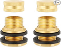 Brass Tank Bulkhead Fitting With Plug,Double 1/2" Female NPT and 3/4" Male GHT (Garden Hose Threaded) 2 Pack
