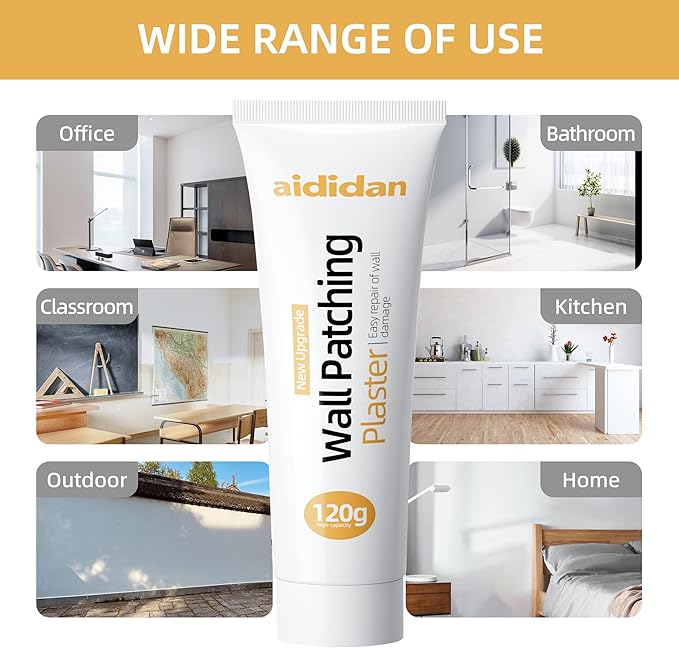 Three Drywall Patch Repair Kit with Scraper, Wall Spackle Repair Paste, Wall Mending Agent Quick and Easy Solution to Fill The Holes for Home Wall, Plaster Dent Repair and Wood Scratch Repair
