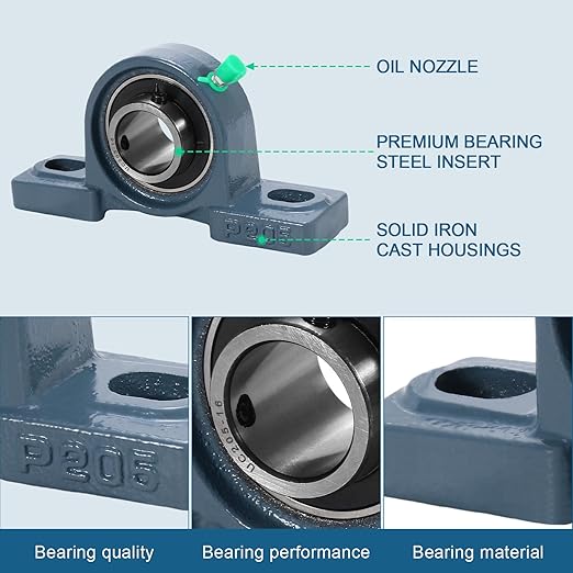 4 Pack UCP205-16 Pillow Block Bearing 1 Inch Heavy Duty Pillow Block Mounted Ball Bearing Self-Alignment