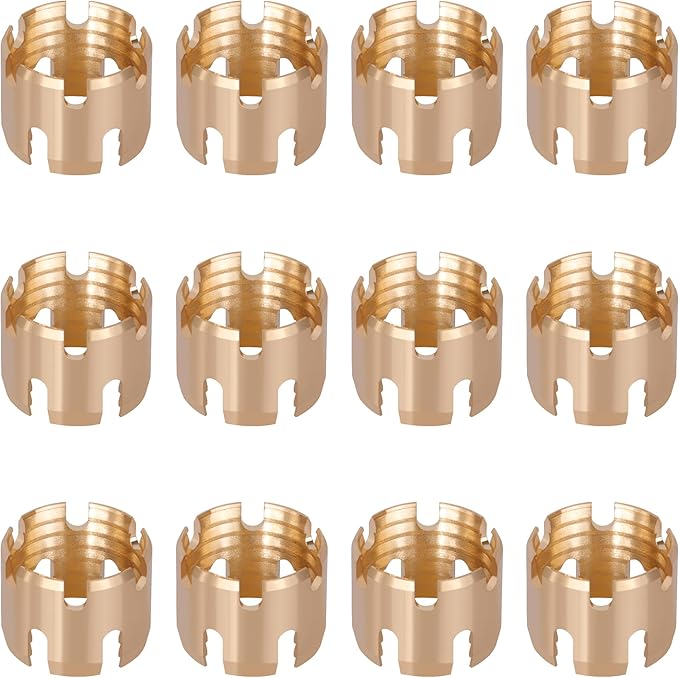 12PCS 3/8" Brass DOT Air Brake Hose End Fitting Sleeve Tube, 3/8" End Fitting Repair Tube for Air Hose Braking System