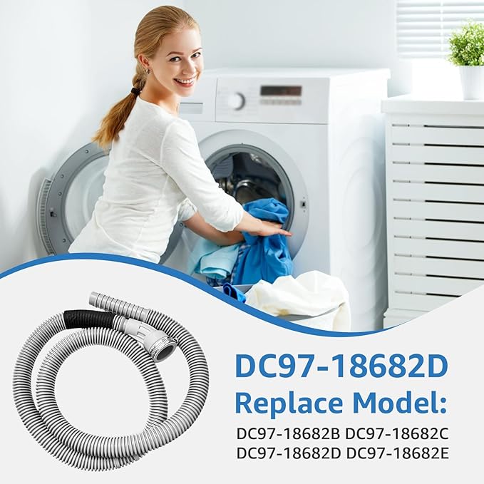 DC97-18682D Washer Drain Hose Assembly for Samsung Washer Drain Tube Replacement Compatible with DC97-18682B DC97-18682C DC97-18682E