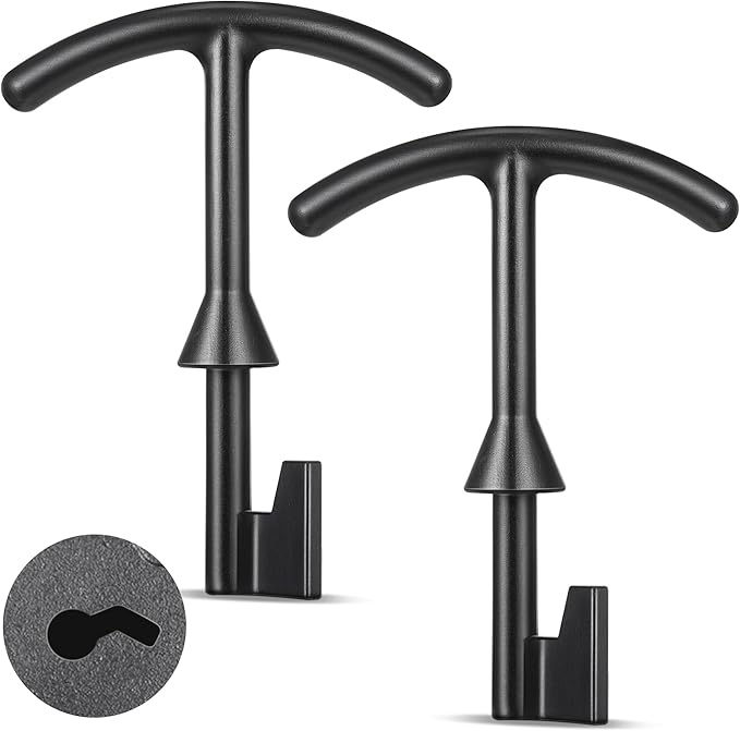 Feekoon 2 Pack 5.5'' Water Meter Box Key, Compatible with M07001 Water Meter Cover Key, Water Meter Cover/lid Opening Tool, Quality Metal T Wrench Hook to Access the Main Valve for Turning Water off