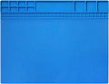 Handook Soldering Mat Silicone Repair Mat Heat Resistant 932°F Workbench Mat for Cellphone, Computer, PCB board Electronic Repair Mat for Soldering Station Iron Gun with Size 16 x 12 Inch (Blue)