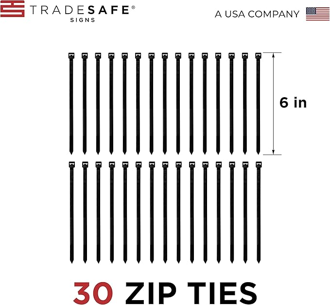 TRADESAFE Bilingual Out of Service Tags, Fuera de Servicio - 30 Yellow Caution Sign with 30 Cable Ties, Durable 32 mil Vinyl, Caution Tags for Equipment Repair or Service, Accident Prevention