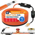 3~100FT Heat Tape for Water Pipes, UL & ETL Certified 60 FT Self-Regulating Pipe Heating Cable with Thermostat for Pipe Freeze Protection, Waterproof Heat Tape for Metal and Plastic Pipes