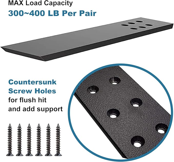 Countertop Support Bracket 3 Pack 16" Lx 2.5" W Hidden White Knee Wall Support Countertop Bracket 3/8" Thick Heavy Duty for Quartz/Granite/Wood/Concret Countertops Screws Included