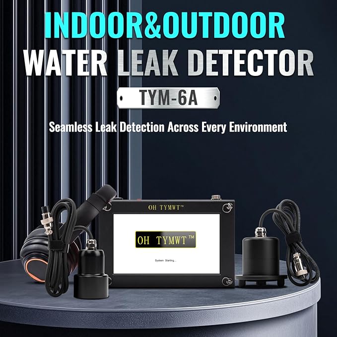 TYM-6A Professional Water Leak Detector - AI Detection, Dual Display, Adjustable Frequency for Water/Fire Pipeline Pressure