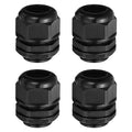 MECCANIXITY 4 Pcs M32 Cable Gland, 18-25mm Wire Hole Waterproof Nylon Joint for Cable Fixing, Wiring, Repairing, Gland Replacement, Electrical Appliances, Black