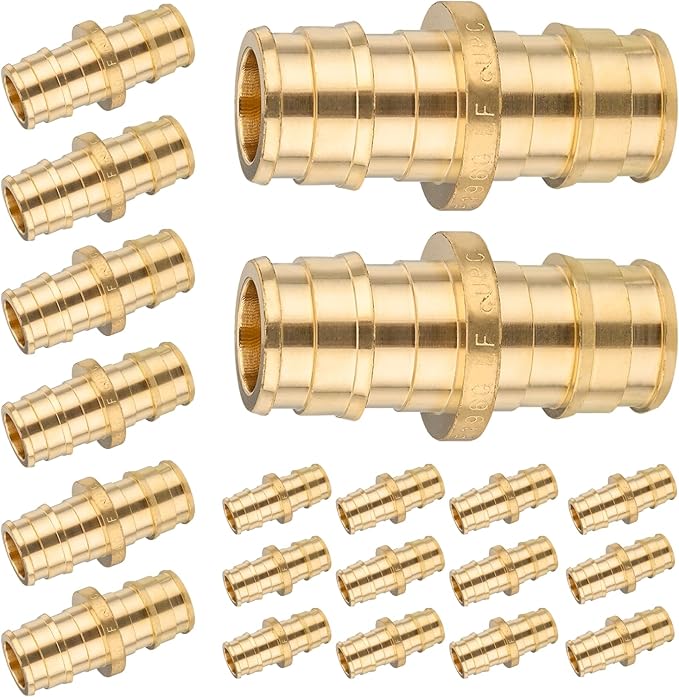 20-Pack HeSun 1/2 Inch Pex-A Expansion Coupling,Pex Expansion Fitting 1/2" x 1/2" Coupling,ASTM F1960(PEX1960008-20)