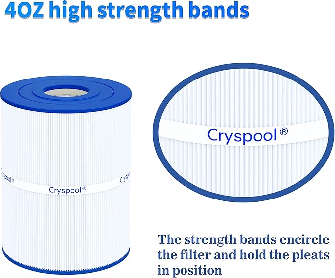 Cryspool® 08020 Filter Compatible with Watkins 31114, Hot Spot Spa Filter, C-8465, FC-3960, 71827, 71828, Watkins 65 Sq. Ft Spa Filter Cartridge, 1 Pack