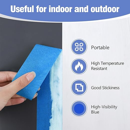 Painters Tape 2 Inches Wide Blue Painters Tape Blue Masking Tape for Home Decoration DIY Furniture Edge Treatment