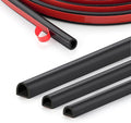 Silicone D-Shaped Weather Stripping Door Seal, 23FT Self Adhesive Door Insulation Strip, Fits Gaps up 1/8" to 1/4", for Door Frame & Window Seal (Black, 3/8" W × 1/4" T)