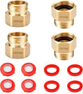 4 Pack Lead-Free Hose Bib Adapter, 1-1/16" Fine Thread Female x 3/4 GHT Male Backflow Preventer Adapter with Washers for U.S. Standard Arrowhead Hose Bibs & Vacuum Breaker Faucet Fitting