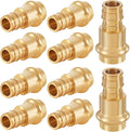10-Pack HeSun Copper Press Fitting Adapter,1/2" PRESS X 1/2" PEX-A Expansion F1960 Coupling, LF Brass(PEX1960183-10)